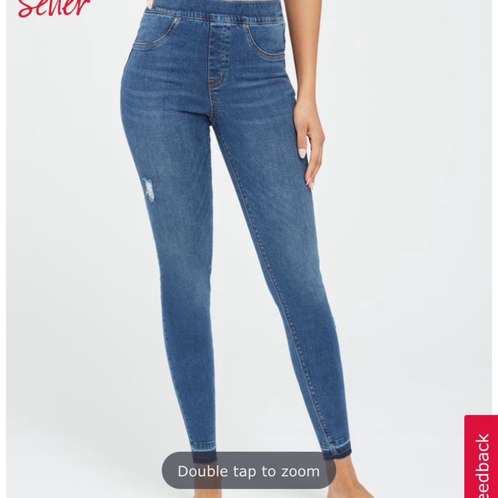 SPANX Distressed Ankle Skinny Jeans in Size Medium